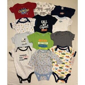 Various Lot Of  12 One piece Bodysuits 3-6 Month Boys